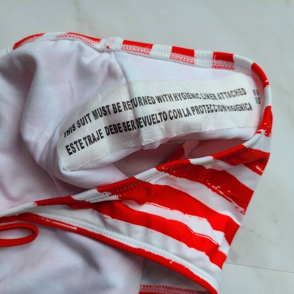 Xhilaration Red and White Stripe Bikini Bottoms Size XL - Picture 5 of 5